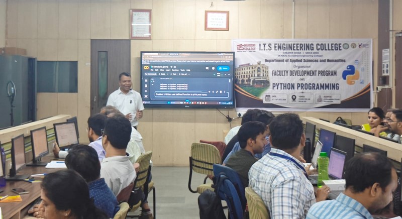 ITS इंजीनियरिंग कॉलेज में पायथन प्रोग्रामिंग पर एफडीपी का तीसरा दिन संपन्न