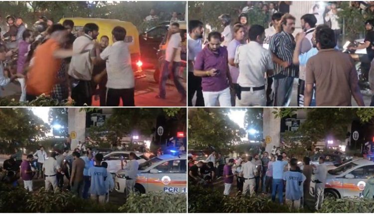 प्रीत विहार में पुलिस के सामने गुंडागर्दी